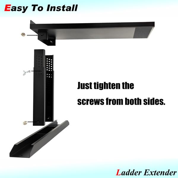 Heavy-Duty Ladder Extender Pro, High Strength Ladder Stabilizer for Stairs, Non-Slip Foldable Ladders Extension Black (ZALD-S01)