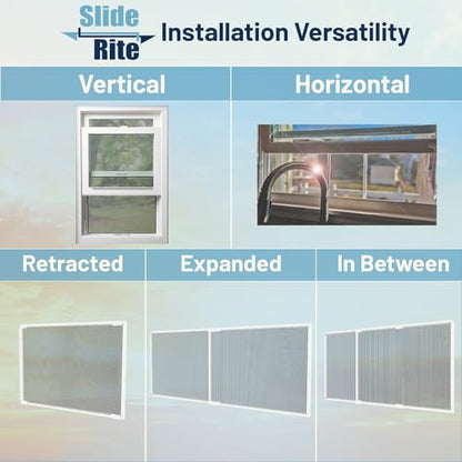 Adjustable & Expandable Window Screen with Slide Rite Technology 19" - 35" x 10" (2-Pack) Pre-Framed Window Screen - size: 19" - 35" x 10" (2-pack)