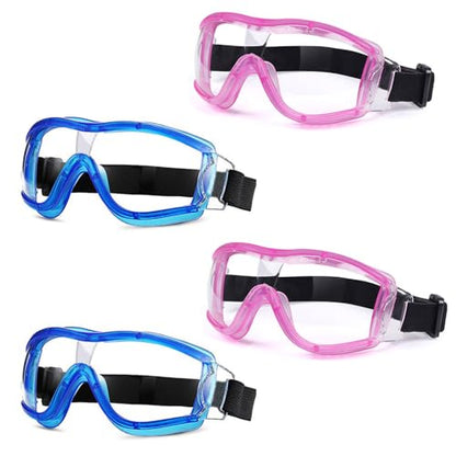 Kids Safety Goggles, Kids Lab Goggles,Soft silicone nose cushion and adjustable headband - color: Blue+blue+pink+pink