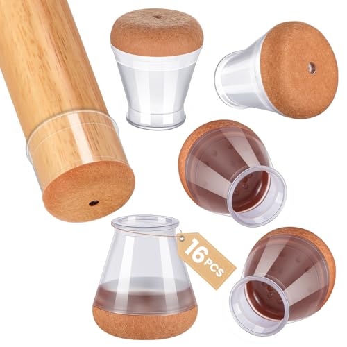 16Pcs Chair Leg Floor Protectors for Hardwood Floors - Silicone Felt Furniture Pads - Chair Leg Caps - Clear Rubber Chair Sliders - S(Fit:0.5"-0.8") - size: Round-Small