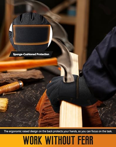 Safety Work Gloves with Secure Fit, Flexible Grip for Multi-purpose Use, Durable Touchscreen Heavy Duty Lightweight - size: X-Large