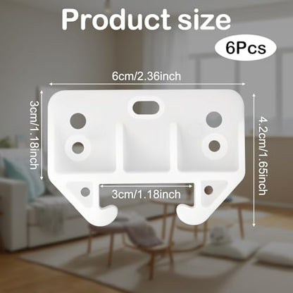 6PCS Plastic Drawer Guides White Drawer Rail Brackets White Drawers Track Guides Drawers Replacement Furniture Parts for Dresser Cabinet Closet