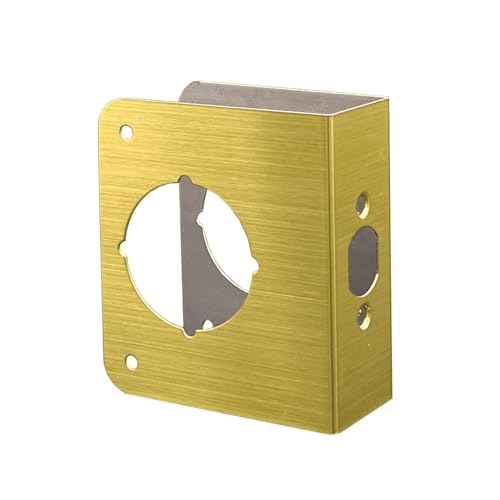 Door Guard Reinforcer Fit Door 1-3/4-Inch Thick, 2-3/8-Inch Backset and 2-1/8-Inch Bore for Replacement or Repair in Satin Brass Finish - color: K9005 Satin Brass