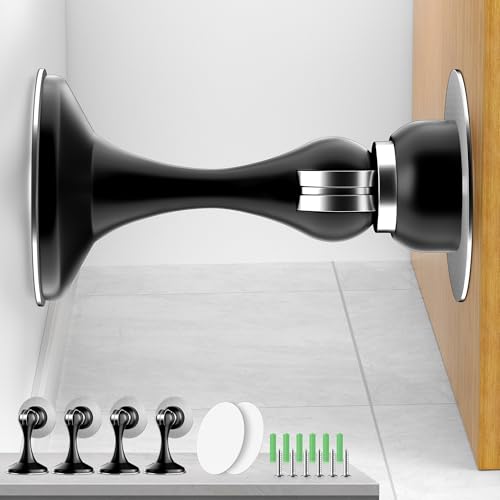 Magnetic or Stoppers Magnetic Door Catch, 2 Pack Stainless Steel Heavy Duty Door Holder Stops for Bottom Top of Door (Black, 4 Pack) - color: Black, size: 4 Pack