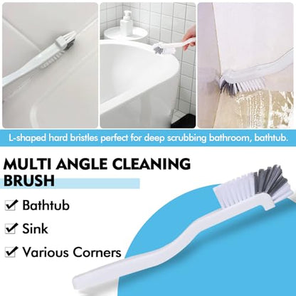 Dish Scrub Brush 8PCS Small Scrub Brush Nylon Gap Cleaning Brush for Household Use on Bathroom, Kitchen, Tile Floors, Sink, Grooves, Window Tracks (8 Brushes + 8 Hooks)