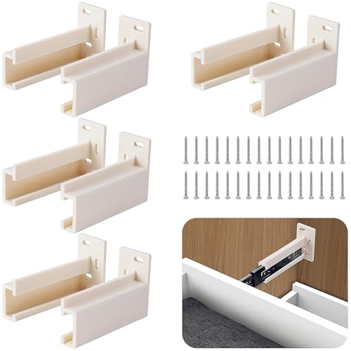 4 Pairs Drawer Track Back Plate,ABS Drawer Rail Bracket Compatible with R7265,Drawer Slide Mounting Brackets for Track Socket Repair Replacement - color: 8 Pcs
