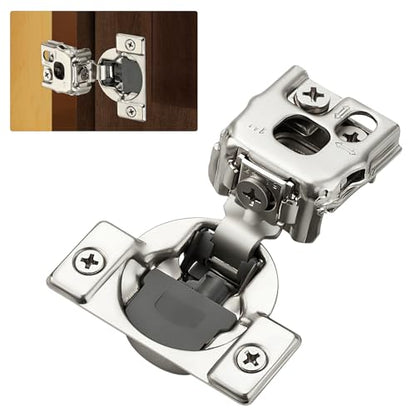 Home Expert 10 Pack (5 Pairs) 1" Overlay Soft Close Cabinet Hinges, Satin Nickel Stainless Steel Concealed Hinges with 3D Self-Closing for Face Frame Doors & Kitchens - size: 1 inch Overlay