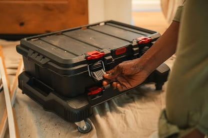 Keter Stack-n-Roll 3-Piece Rolling Tool Storage System – Includes Dolly, Tool Box & Deep Power Tool Case | Modular Mobile Tool Organizer | Stackable Design for Garage, Jobsite & Workshop - size: 3PC with Dolly