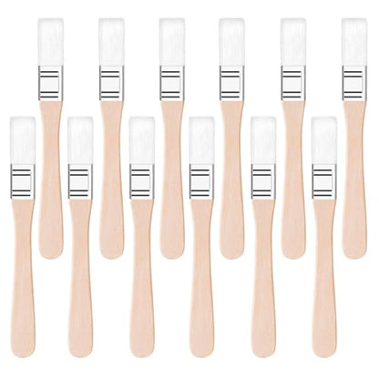 12PCS Paint Brushes,1/2 Inch Flat Small Paint Brush with Wood Handle,Nylon Bristle Trim Painting Tool,Touch Up Paints Brushes for Walls Cabinets Fences Furniture (White Pencil Hair) - color: White Pencil Hair