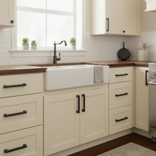 Alzassbg 10 Pack Matte Black Cabinet Pulls, 3 Inch(76mm) Hole Center Cabinet Handles Kitchen Pulls for Cabinets and Drawer AL3071MB - color: Matte Black, size: 3" Hole Center