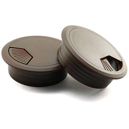 HJ Garden 2pcs 2inch Desk Wire Cord Cable Grommets Hole Cover for Office PC Desk Cable Cord Organizer Plastic Cover(Dark Brown) - size: 2inch