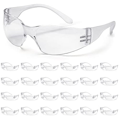 ATERET 24 Pairs Safety Glasses, Scratch Resistant Polycarbonate ANSI Z87.1 Impact Resistant Lens - color: Clear, size: 24 pairs