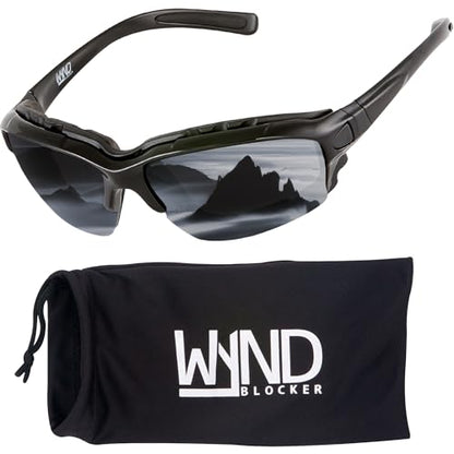Motorcycle Riding Glasses Extreme Sports Wrap Sunglasses - color: Black | Silver Mirror