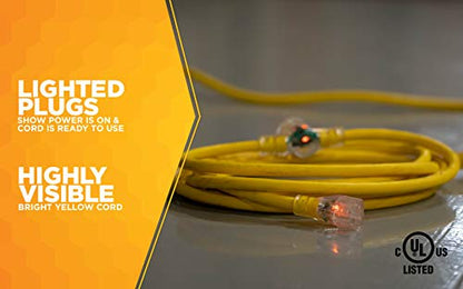 Coleman Cable 9001 14/3 STW Cord Runner Extension Cord, 25-Foot