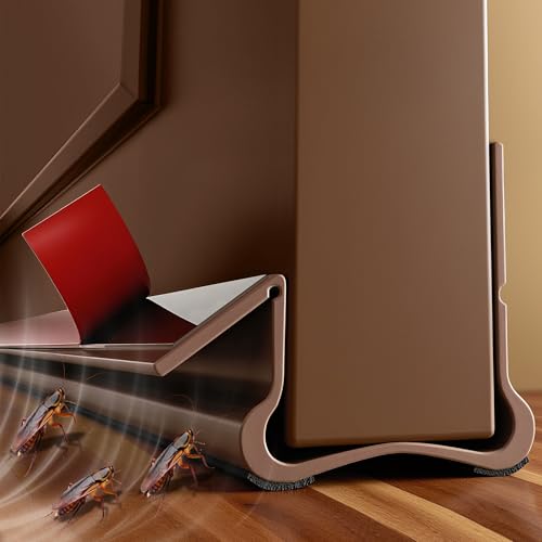 36.6 in Under Door Draft Stopper Reusable Self-Adhesive Door Sweep with Triple Seal Technology Soundproof Felt Flexible Gap Filler for Interior Exterior Doors Noise Reducing Door Seal Brown - color: Brown
