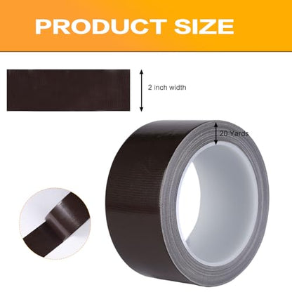 Brown Duct Tape Heavy Duty, Waterproof Strong Adhesive Duct Tape for Indoor Outdoor Repairs Packaging Arts Crafts Projects, Tear by Hand 2 Inch x 20 Yards - color: Brown