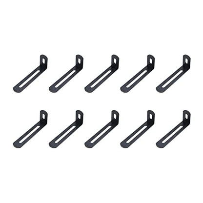 KUMGROT 10pcs L Shape Corner Brace Adjustable Corner Bracket with Slot Heavy Duty Black Shelf Bracket for Case Furniture 73×25×15mm/2.87×0.98×0.59in Black - size: 73mm, style: L-shaped Brackets