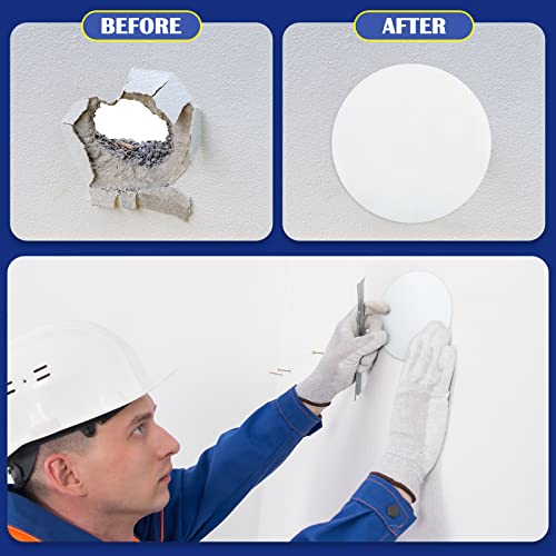 Sosation 6 Pcs Ceiling Cover Plate Wall Hole Cover Plastic Flat Blank Plate with 48 Pcs Double Faced Adhesive Tape for Ceilings or Wall(5 Inch) - size: 5 Inch