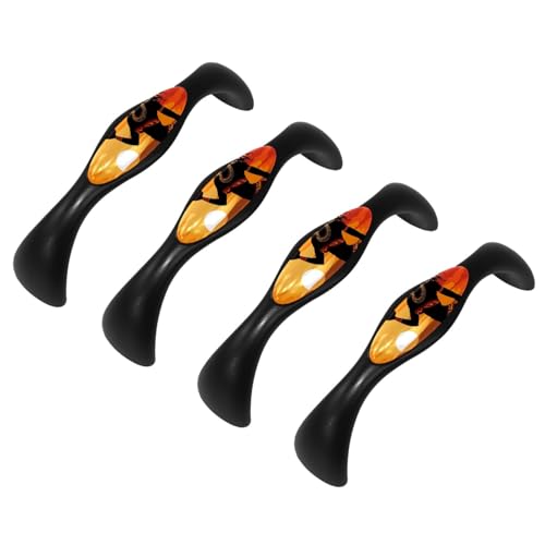 Arch Bow Cabinet Pulls, Set of 4, Art African Woman Pattern Sunset, Drawer Pulls Kitchen Cabinet Handles Kitchen Hardware for Cabinets, Black - color: COLOR5175
