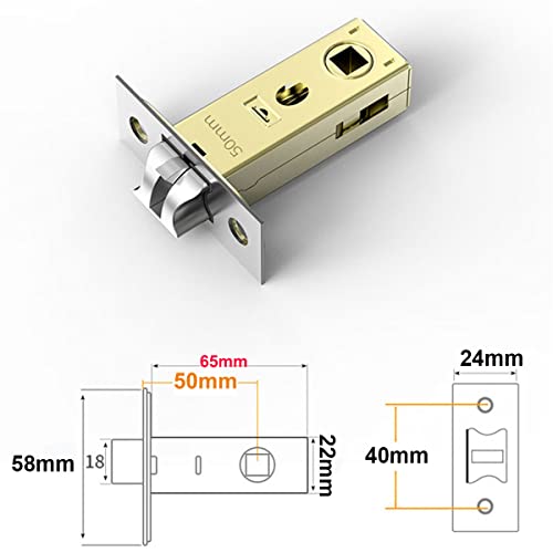 Qrity 1 PCS Tubular Latch 50mm Tubular Door Latch, Tubular Mortice Latch for Lever Door Handles Internal Door Handles - size: 50mm