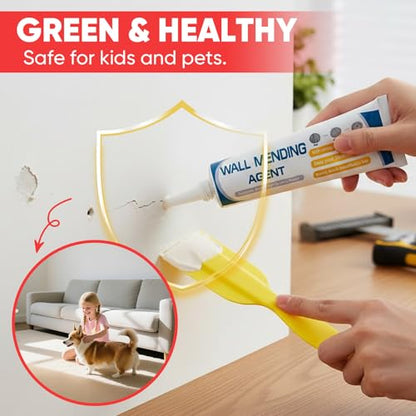 Drywall Patch Repair Kit,Wall Repair Kit for Drywall, Wall Mending Agent Paste to Fix Cracks, Holes & Dents, Waterproof & Damp-Proof, No Powder Mess, Easy Application for Home Maintenance (1 Set)