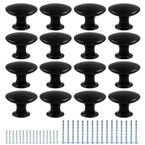 16Pcs Antique Black Kitchen Cabinet Knobs Handle Pulls, 1.16 Inch Vintage Round Drawer Knob Pulls for Dresser, Cupboard, Bathroom - color: Black, size: 16pcs