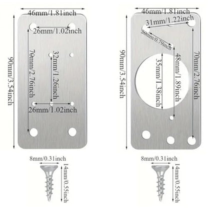 Hinge Repair Plate,10PCS Cabinet Hinge Repair Plate with Customized Screws,Stainless Steel Kitchen Cupboard Door Hinge Repair Brackets with Holes for Kitchen Cupboards Door - style: Modern-10pcs-rectangle