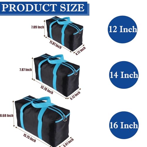 BLIRITEL Wide Mouth Tool Bag, Heavy Duty Tool Bag for Men, High Capacity Tool Tote Bag for Electricians, Multipurpose Power Tool Bag Organizer for Mechanics Carpenters (14 Inch) - size: 14 Inch