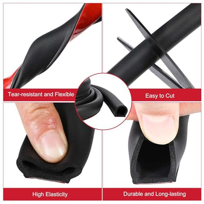 Pangda 18Ft D Shape Rubber Weather Stripping Foam Self-Adhesive EPDM Door Seal Strip for Noise Reduction Waterproof Dustproof for Cars Boats Truck RVs Windows Doors (3/4" W × 3/4" H) - size: 18ft L, style: 3/4" W × 3/4" H