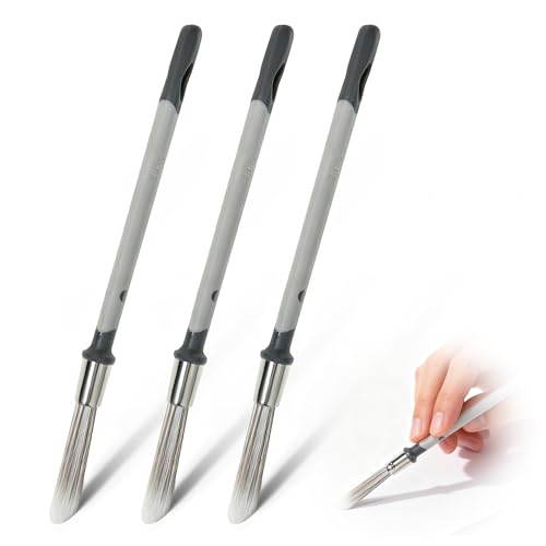 3 Pcs 0.37 Inch Trim Paint Brushes for Walls – Edge Painting Tools for House & Baseboard Touch-Ups, Wall Corners & Furniture Detail Work - size: 0.37 Inch