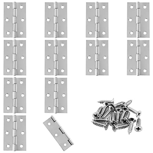 Murtenze 12 Pack 2.5 Inch Door Hinge, Silver Butt Hinges with Mounting Screws - color: Silver, size: 2.5 Inch