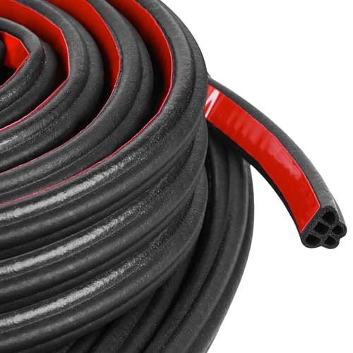 Car Weather Stripping Self Adhesive 70Ft Double Layer 5-Hole Universal Automotive Soundproofing Weatherstrip Adhesive Car Door Rubber Seal Strips with Adhesive Backing for Car RV Truck Doors Window - size: 70Ft