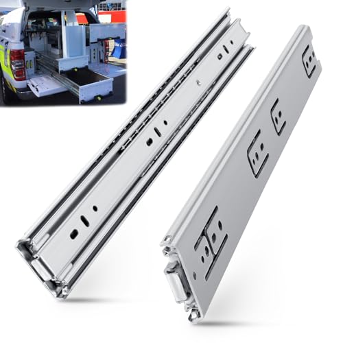 SLIDEWAY 200 Lbs Heavy Duty Drawer Slides 1 Pair 8 10 12 14 16 18 20 22 30 32 40 Inch Full Extension Ball Bearing Sliding Rails Cabinet Runners Tracks Tool Box Glides-28 - size: 28 Inch