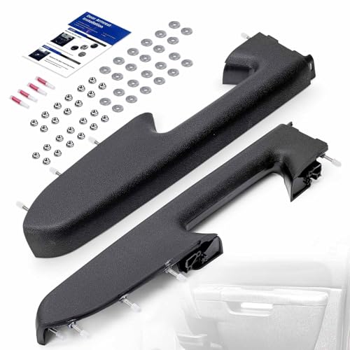 Left Driver & Right Passenger Side Armrest Repair Kit Fit for Chevy Silverado 1500 2500HD 3500HD 2010-2014 For GMC Sierra 1500 2500 HD 3500 HD 2010-2014 Door Panel with Release Handle Below Armrest - color: Black/Ebony, size: Driver & Passenger Side