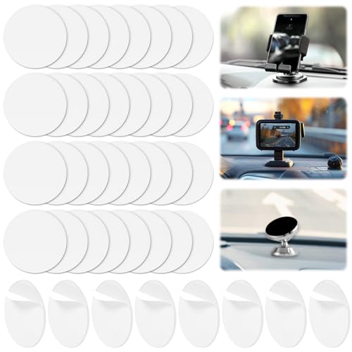 40 Pcs Round Adhesive Pads 1" Double Sided Sticky Adhesive Pads Round Heavy Duty Mounting Tape Clear Removable Dots for Car Phone Mounts Dashboard Dash Cam Base Home Office