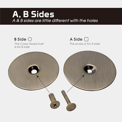 Door Hole Cover Plate, 2-5/8" Diameter Solid Steel, Hole Filler Plate for Door Handle (1, Antique Brass) - color: Antique Brass