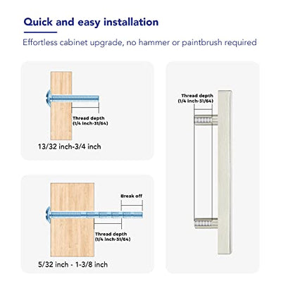 10 Pack Brushed Nickel Cabinet Handles with 3-3/4 Inch (96 mm) Hole Center, Square Kitchen Hardware for Cabinets & Drawers, Stainless Steel Pulls, 6 Inch Overall Length - color: Brushed Nickel Square T-Shaped, size: 3-3/4" Hole Center