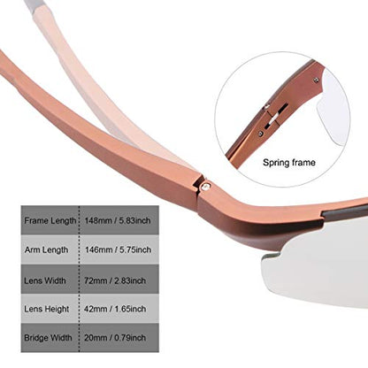 YIMI Men Photochromic Polarized Sports Sunglasses Cycling Fishing Driving Glasses UV Protection Eyeglasses Anti Glare Eyewear - color: 8003 Brown