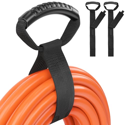 PlugSaf Extension Cord Organizer 30 Inch (2 Pack), Heavy-Duty Hook and Loop Storage Straps, Pool Hoses, RV Accessories, for Workshop and Garage Storage - size: 30" (2 Pack)