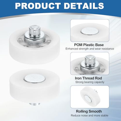 uxcell 12Pcs Drawer Rollers, 22mm Plastic Positioning Pulleys Small Drawer Pulley Bearing Replacement Wheels for Furniture Parts Cabinet Cupboard Wardrobe Slides - size: 22mm