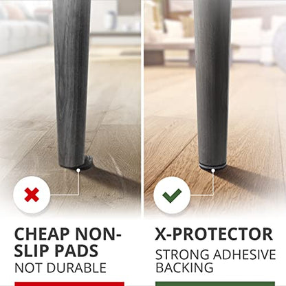 Non Slip Furniture Pads X-PROTECTOR - 16 pcs 2" - Premium Furniture Grippers! Rubber Feet Hardwood Floor Protectors for Furniture Legs - Couch Stoppers - Keep Your Furniture in Place Forever! - size: 16 Round & Square 2"