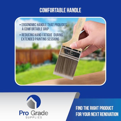 Pro Grade - Paint Brushes - 2Ea 3" Flat Brushes - size: 2Ea H 3F