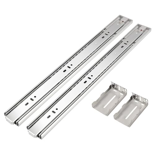 Gobrico 18-Inch Rear/Side Mount Soft Close Ball Bearing Drawer Slides with Brackets, Full Extension Heavy Duty Drawer Slides and Glides, 10Pairs - size: 18 Inch