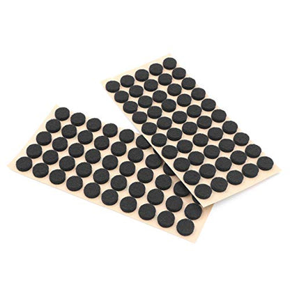 Furniture Felt Pads 3/8" (10mm) Diameter Round 3M Self Adhesive Protects Kitchen Cabinets, Drawers, Desks and Furniture Against Bumps and Scratches 100 Pack - Black - color: Black Felt 100 Pack