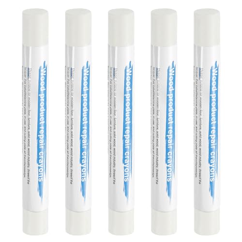 HARFINGTON 5pcs Wood Filler Sticks Wooden Wax Touch Up Furniture Repair Crayons for Scratch Hole Wood, Pale Blue - color: Pale Blue