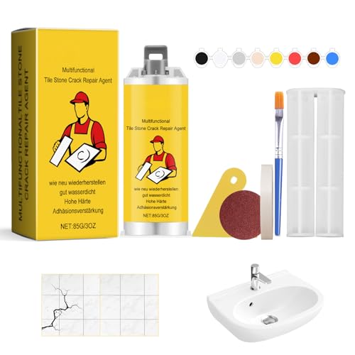 Tile Repair Kit, Waterproof & Long-Lasting Tub Repair Kit, Multifunctional & Easy to Operate Home Essentials for Cracks, Holes, Chips, Scratches, Dents, Ceramic Tile, Tub