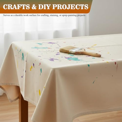 Canvas Drop Cloth for Painting 12x15 ft, Extra Large Cotton Painters Drop Cloth for Painting, Washable Reusable Canvas Tarp for Floor Furniture Protection, Drop Cloth for Home Improvement Renovation - size: 12 X 15 ft