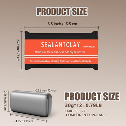 8 Pcs Gray Seal Putty,Waterproof Duct Seal Repair Sealing Clay & Moldable Silicone Putty,Ideal for Sealing Drain Connections, Wall Holes, and Air Conditioning Openings, Reliable and Efficient. - color: 8 Pcs Gray Seal Putty（30g）