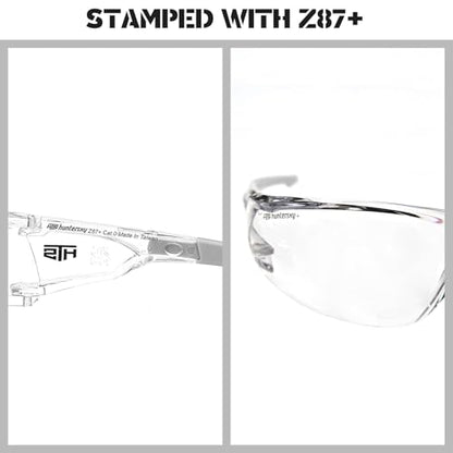 HTS HUNTERSKY ANSI Z87.1 Anti-Fog Clear Safety Glasses Pickleball Youth Baseball Lab Chemistry Goggles Scratch Resistant - color: Clear-light Gray