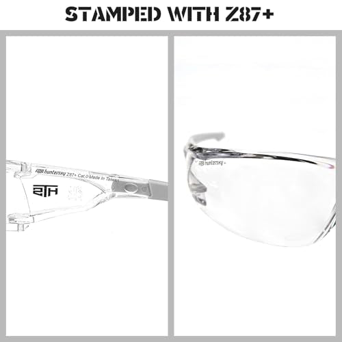 HTS HUNTERSKY ANSI Z87.1 Anti-Fog Clear Safety Glasses Pickleball Youth Baseball Lab Chemistry Goggles Scratch Resistant - color: Clear-pink-2 Pieces